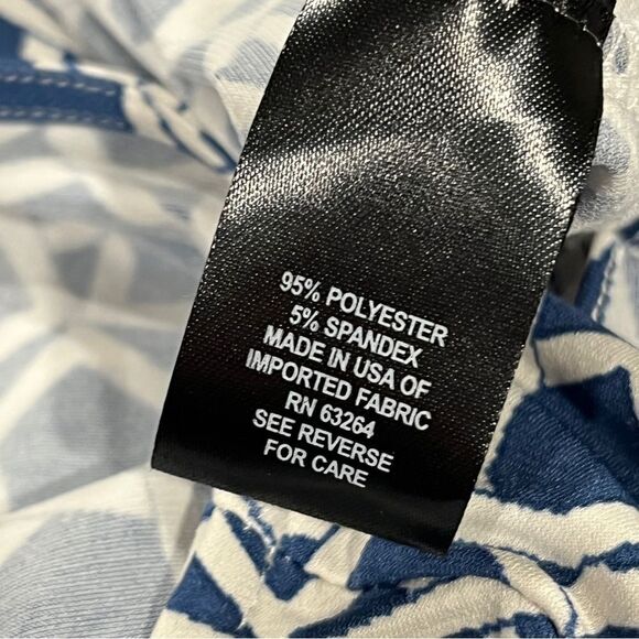 Roz & Ali Navy and White Geometric Print Dress - Picture 10 of 12